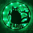 thumbnail image 1 of Handmadetneonsign Cat Halloween Metal Wall Art Light, Halloween Metal Sign Wall Decor, Cat Metal Decor, 1 of 5