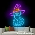 thumbnail image 1 of Handmadetneonsign Cat Halloween Neon Sign, Halloween Led light, Halloween Room Wall Art Decor 68371, 1 of 5