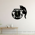 thumbnail image 1 of Handmadetneonsign Cat In Fish Bowl Wall Clock Unique, Year Date Round Wall Clock, Text Oversize Wall Clock 60335, 1 of 5