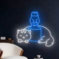 thumbnail image 1 of Handmadetneonsign Cat Ramune Bottle Neon Sign, Cat Pet Neon Led Art Decor, Korea Soju Wall Decor, 1 of 5