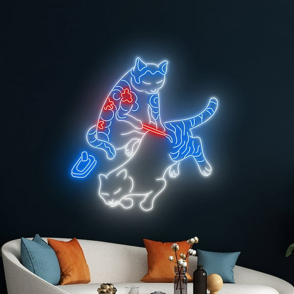 Handmadetneonsign Cat Tattoo Neon Sign, Cat Tattoo Salon LED Light, Tattoo Spa Led Sign, Ink Studio