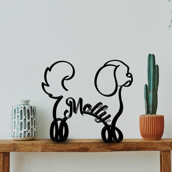 Handmadetneonsign Cavalier King Charles Spaniel Dog Metal Desk, Cavalier King Charles Spaniel Pet Sculpture Statue 65128