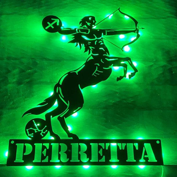Handmadetneonsign Centaur Archer Metal Wall Art Light, Centaur Archer Metal Sign Wall Decor, Archer Metal Decor