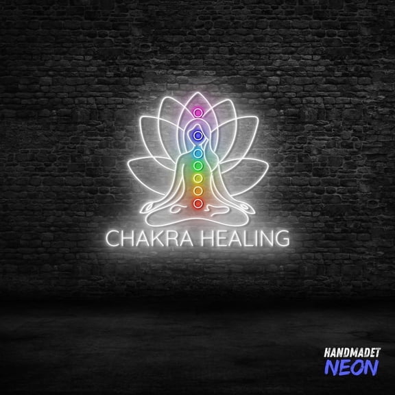 Handmadetneonsign Chakra Healing Neon Sign, Spiritual Neon Wall Light for Wellness Center, Yoga Space, Healing Room 133063