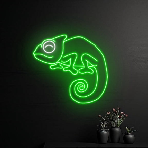 Handmadetneonsign Chameleon Neon Sign, Chameleon LED Light, Chameleon LED Sign, Reptile Neon Light, Wall Décor