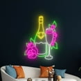thumbnail image 1 of Handmadetneonsign Champagne Wall Art, Champagne Cheers Wall Decor, Wine Class Bottle Bar Wall Decor, 1 of 5