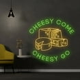 thumbnail image 1 of Handmadetneonsign Cheesy Come Cheesy Go Neon Light, Cheese Neon Sign, Cheese Led Lights, Wall Decor, 1 of 5
