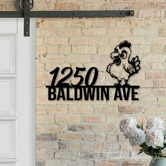 Handmadetneonsign Chicken Address House Number, Chicken Home Address Metal, Chicken House Address Sign 63560