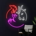 thumbnail image 1 of Handmadetneonsign Chicken Goat Pig Neon Sign, Farm LED Sign, Farm Neon Light, Food Room Wall Decor, 1 of 5