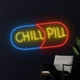 thumbnail image 1 of Handmadetneonsign Chill Pill Neon Sign, Chill Pill LED Light, Bar Party Pub Text Quote Neon Light, 1 of 5