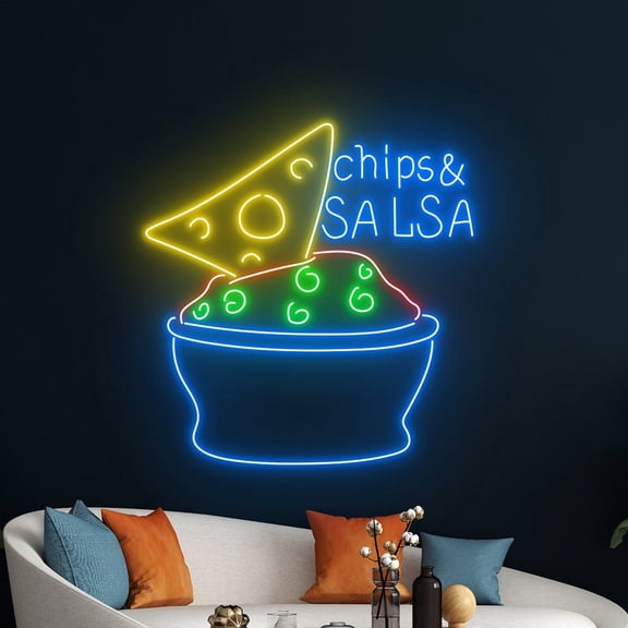 Handmadetneonsign Chips And Salsa Neon Sign, Mexico Chip Neon Light, Chip Chip Hooray Neon Sign