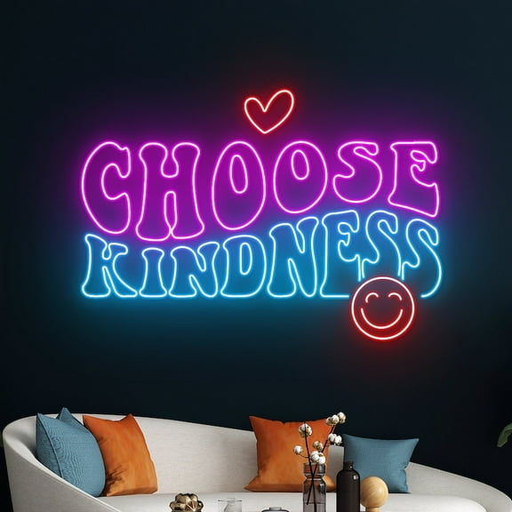 Handmadetneonsign Choose Kindness Neon Sign, Choose Kindness LED Light, Text Phrase Led Sign