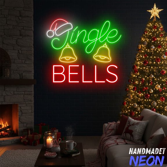 Handmadetneonsign Christmas Neon Sign, Bell Neon Sign, Christmas Party Decor