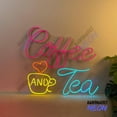 thumbnail image 1 of Handmadetneonsign Coffee And Tea Neon Sign, Coffee Led Sign, Coffee Cup Neon Light, Coffee Shop Decor, Coffee & Tea Wall Art, Coffee Tea Lover Sign 100468, 1 of 4