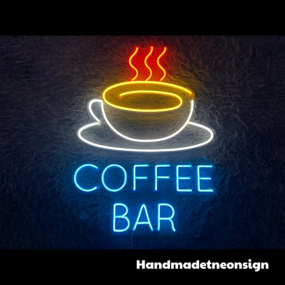 Handmadetneonsign Coffee Bar Neon Sign, Coffee Bar Neon Led Light Art Decor, Coffee Shop Wall Decor