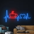 thumbnail image 1 of Handmadetneonsign Coffee Cup Heartbeat Neon Sign, Coffee Lover Wall Art Decor, Cafe Store Wall Decor, 1 of 5