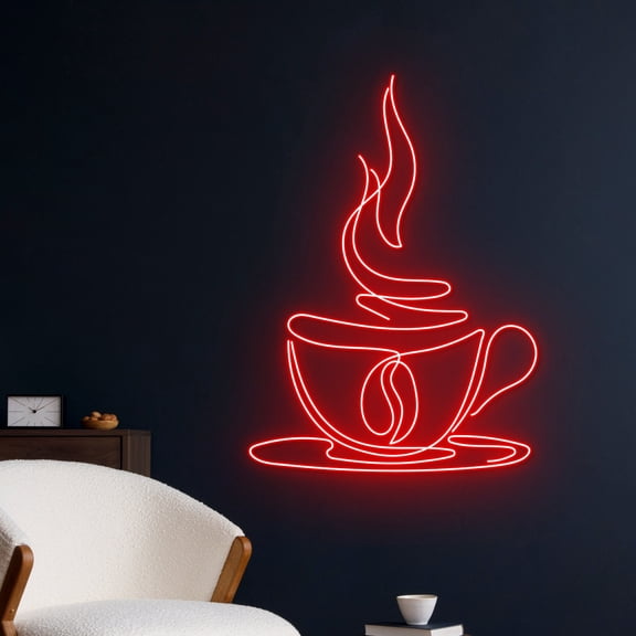 Handmadetneonsign Coffee Cup Neon Sign, Coffee Neon Light, Drink LED Light, Cafe Led Sign, Coffee