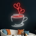 thumbnail image 1 of Handmadetneonsign Coffee Heart Neon Sign, Coffee Cup Neon Led Wall Art Decor, Coffee Wall Decor, 1 of 5