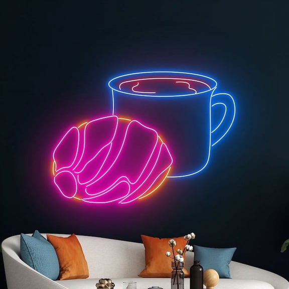 Handmadetneonsign Concha Cafecito Coffee Neon Sign, Cafecito Neon Art Decor, Spanish Restaurant Wall Decor
