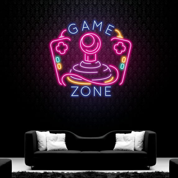 Handmadetneonsign Controller Neon Sign, Game Zone Led Sign, Game Led ...