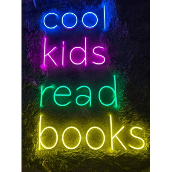 Handmadetneonsign Cool Kids Read Books Neon Sign, LED Light for Classroom, Library, Kids Reading Nook, Book Decor 133443
