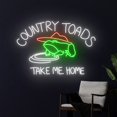 thumbnail image 1 of Handmadetneonsign Country Toads Take Me Home Cowboy Toad Neon Light, Cowboy Hat Toad Led Light, 1 of 5