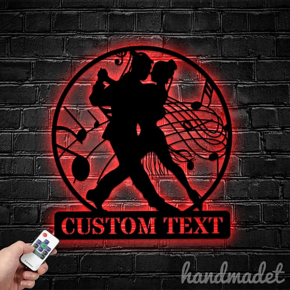 Handmadetneonsign Couple Ballroom Dancing Metal Wall Art Light, Dancing Metal Sign Wall Decor, Dancing Room Metal Decor 61680