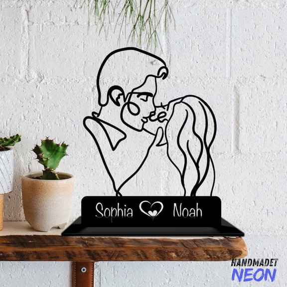 Handmadetneonsign Couple Gift Table Decor, Wedding Metal Shelf Decor, Anniversary Office Home Decor 045782