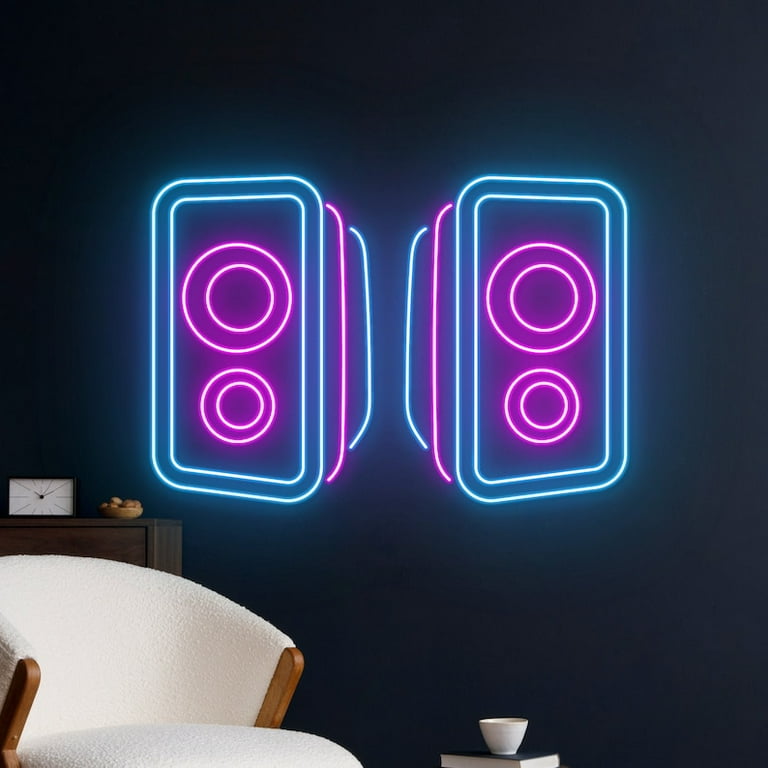 Handmadetneonsign Couple Speaker Party Box Neon Sign, Music Player