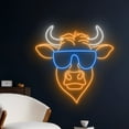 thumbnail image 1 of Handmadetneonsign Cow Head Neon Sign, Cow Glasses Wall Art Decor, Cow Animal Zoo Wall Decor, 1 of 5