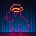 thumbnail image 1 of Handmadetneonsign Cowboy Capybara Neon Sign, Capybara Cowboy Led Sign, Cowboy Hat Capybara Led, 1 of 4