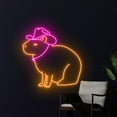thumbnail image 1 of Handmadetneonsign Cowboy Capybara Neon Sign, Capybara Cowboy Led Sign, Cowboy Hat Capybara Light, 1 of 5
