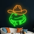 thumbnail image 1 of Handmadetneonsign Cowboy Frog Neon Light, Cowboy Hat Frog Led Light, Toad Led Sign, Western Light, 1 of 5