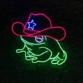 thumbnail image 1 of Handmadetneonsign Cowboy Frog Neon Sign, Frog Aninal Wall Art Decor, Home Room Wall Decor, 1 of 5