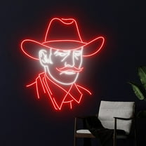 Handmadetneonsign Cowboy Neon Sign, Cowboy Man Led Light, Western Man Cave Neon Light, Rodeo Room
