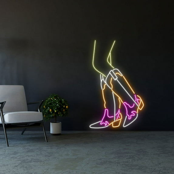 Handmadetneonsign Cowgirl Boots Led Sign, Cowgirl Legs Led Lights, Cowgirl Legs Neon Sign, Custom Neon Sign, Cowgirls Neon Light, Best Gifts, Wall Décor