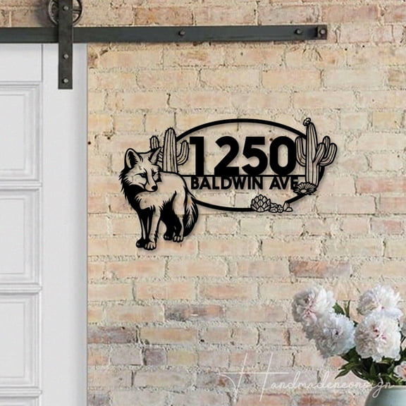 Handmadetneonsign Coyote Address House Number, Coyote Home Address Metal, Coyote Metal Wall Sign 63580