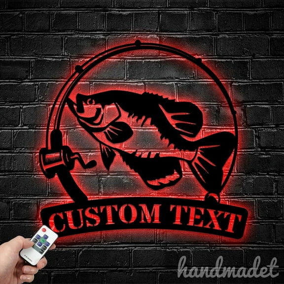 Handmadetneonsign Crappie Fish Metal Wall Art Light, Fish Metal Sign Wall Decor, House Metal Decor 52757