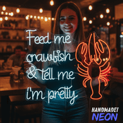 Handmadetneonsign Crawfish Neon Sign, Sea Food Kitchen Decor, Gift For Crawfish Lover