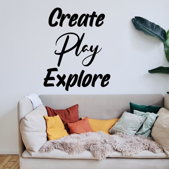 Handmadetneonsign Create Play Explore Words Metal Wall Art Light, Quote Sayings Metal Sign Wall Decor, Home Metal Decor