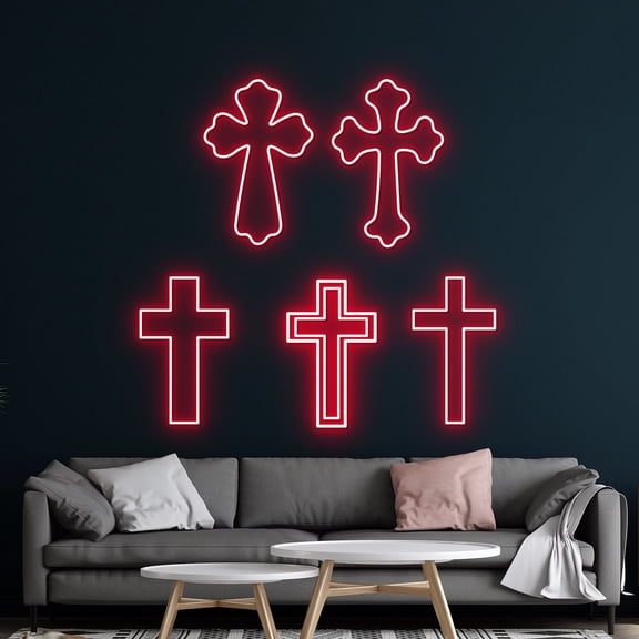 Handmadetneonsign Cross Led Sign, Cross Jesus Neon Sign, Wall Decor, Cross Neon Sign, Custom Neon