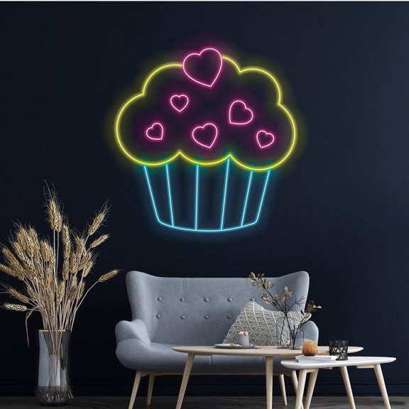 Handmadetneonsign Cupcake Neon Sign, Cupcake Led Sign, Led Light, Custom Neon Sign, Home Decor, Restaurant Led Lights, Cupcake Neon Light, Wall Décor
