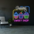 thumbnail image 1 of Handmadetneonsign Cupcakes Led Sign, Sweat Shop Neon Sign, Wall Decor, Sweat Shop Led Light, 1 of 5
