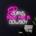 thumbnail image 1 of Handmadetneonsign Cupid Find Me A Cowboy Neon Sign, Cowboy Led Light, Western Neon Light, 1 of 5