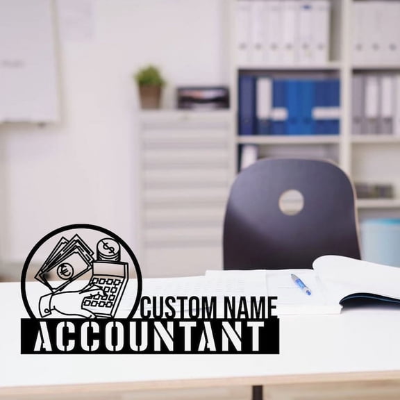 Handmadetneonsign Custom Accountant Desk Name Plate, Accountant Metal Nameplate For Desk