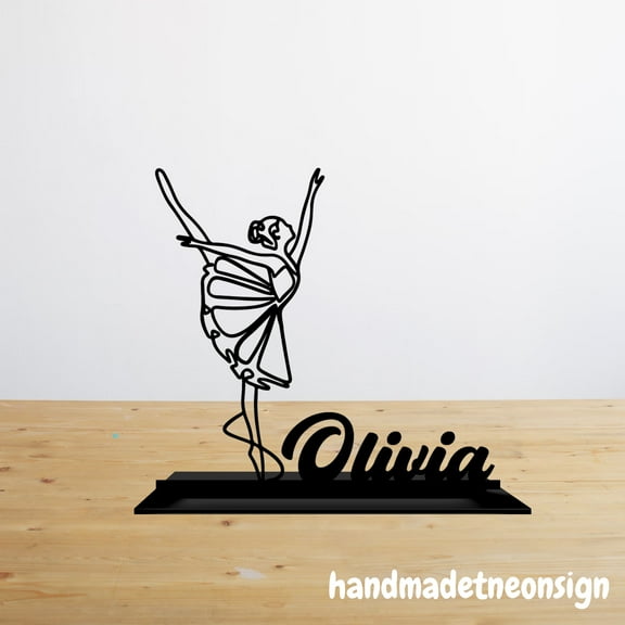 Handmadetneonsign Custom Ballerina Acrylic Stand, Ballerina Metal Shelf Decor, Bookshelf Metal Decor 71771