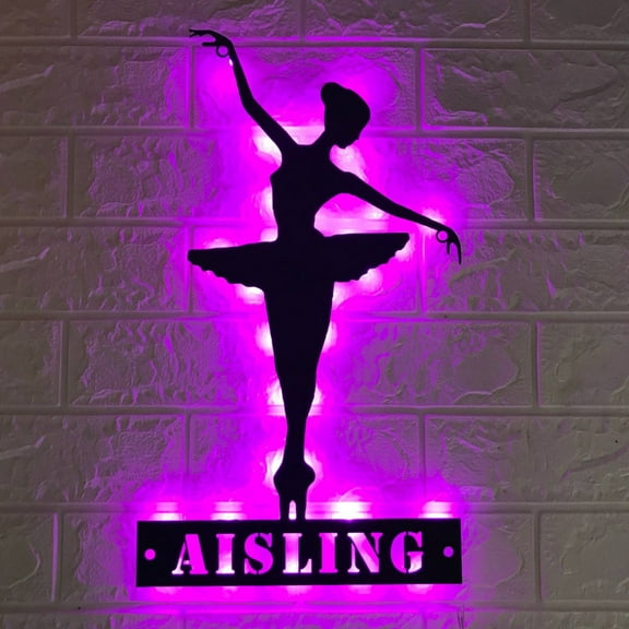 Handmadetneonsign Custom Ballerina Dance Metal Wall Art LED Light - Personalized Girl Ballet Dancing