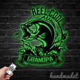 thumbnail image 1 of Handmadetneonsign Custom Bass Fishing Metal Wall Art LED Light, Father Day Fishing Metal Led Sign, 1 of 5