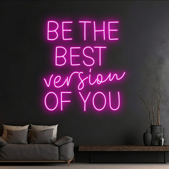 Handmadetneonsign Custom Be The Best Version Of You Neon Light, Personalized Quote Name Neon Light