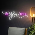 thumbnail image 1 of Handmadetneonsign Custom Be You Beautiful Neon Sign, Name LED Light, Text Led Sign, Personalized, 1 of 5